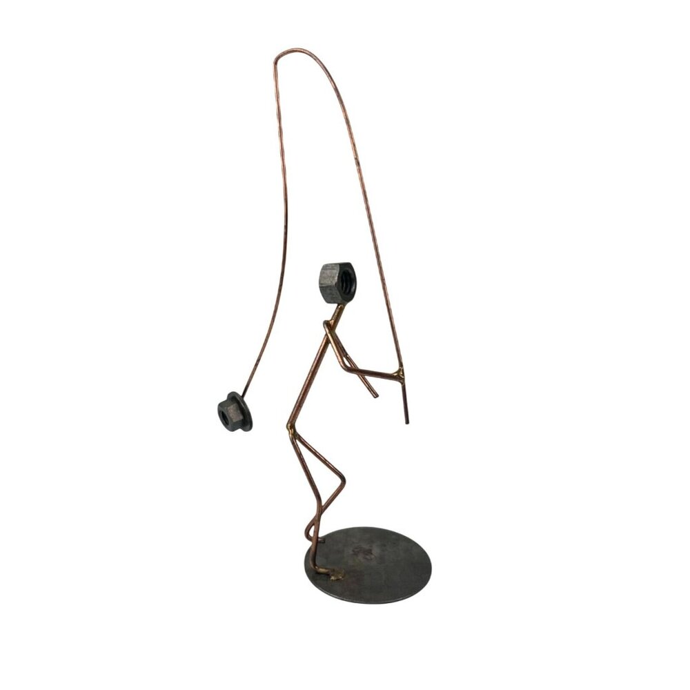 Rock Creek Metal Craft Nuts Wire Bolts Fly Fishing Art Welded Figure Eclectic